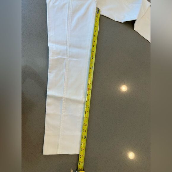 Tory Burch Women's White Slit Hem Cotton Blend Pants size 4 - Picture 11 of 14
